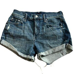 Mother Womens Jean Shorts Size 25 Blue Denim The Teaser Roller Stretch Distress